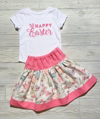 Happy Easter Bunny Skirt Set Holiday Special Occasion Size 2t