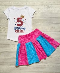 Birthday Crown Skirt Set Available for birthday Size 5