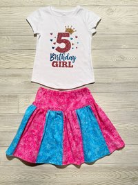 Birthday Crown Skirt Set Available for birthday Size 5