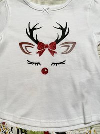 White Christmas Reindeer Skirt Set Size 12 months
