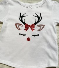 White Christmas Reindeer Skirt Set Size 12 months