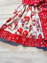 Red and White Christmas Ornaments Dress Size 3