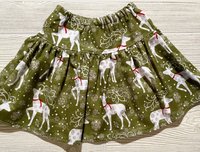 White Christmas Reindeer Skirt Set Size 12 months