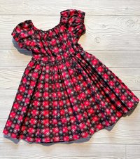 Red and Black Buffalo Plaid Snowflake Christmas  Dress size 3