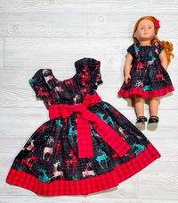 Red Reindeer Christmas Dress, size 4
