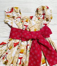 Christmas Dress, Snowman Dress, Fancy Dress, Party Dress, Holiday Dress, Size 2