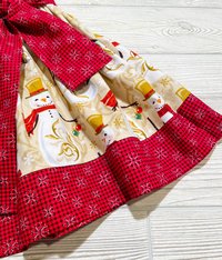 Christmas Dress, Snowman Dress, Fancy Dress, Party Dress, Holiday Dress, Size 2