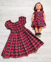 Red and Black Buffalo Plaid Snowflake Christmas  Dress size 3