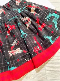 Christmas Skirt Set, Believe,  Holiday Skirt Set, Special Occasion Skirt Set, Reindeer Skirt, Size 7/8