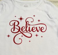 Christmas Skirt Set, Believe,  Holiday Skirt Set, Special Occasion Skirt Set, Reindeer Skirt, Size 7/8