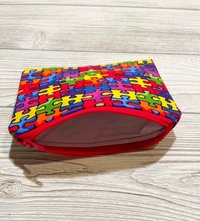 Zipper Bag, Makeup Bag, Purse, Puzzle Piece, Autism