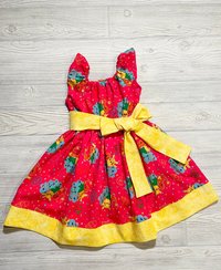 Peasant Style Dress made with Pokémon fabric, Birthday party dress