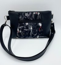 Halloween Bag, Crossbody bag, Christmas gift for her, Black Faux Leather, Queen Bag