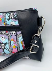 Halloween Bag, Crossbody bag, Christmas gift for her, Black Faux Leather, Skeleton Bag