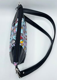 Halloween Bag, Crossbody bag, Christmas gift for her, Black Faux Leather, Skeleton Bag
