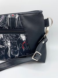 Halloween Bag, Crossbody bag, Christmas gift for her, Black Faux Leather, Queen Bag