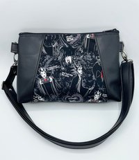 Halloween Bag, Crossbody bag, Christmas gift for her, Black Faux Leather, Queen Bag
