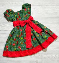 Christmas Dress, Christmas Ornaments Dress, Fancy Dress, Party Dress, Holiday Dress, Size 5