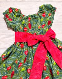 Christmas Dress, Christmas Ornaments Dress, Fancy Dress, Party Dress, Holiday Dress, Size 5