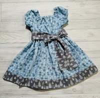 Blue and Grey Snowflake Christmas Dress Size 5