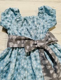 Blue and Grey Snowflake Christmas Dress Size 5