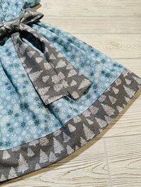 Blue and Grey Snowflake Christmas Dress Size 5