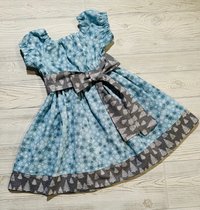 Blue and Grey Snowflake Christmas Dress Size 5