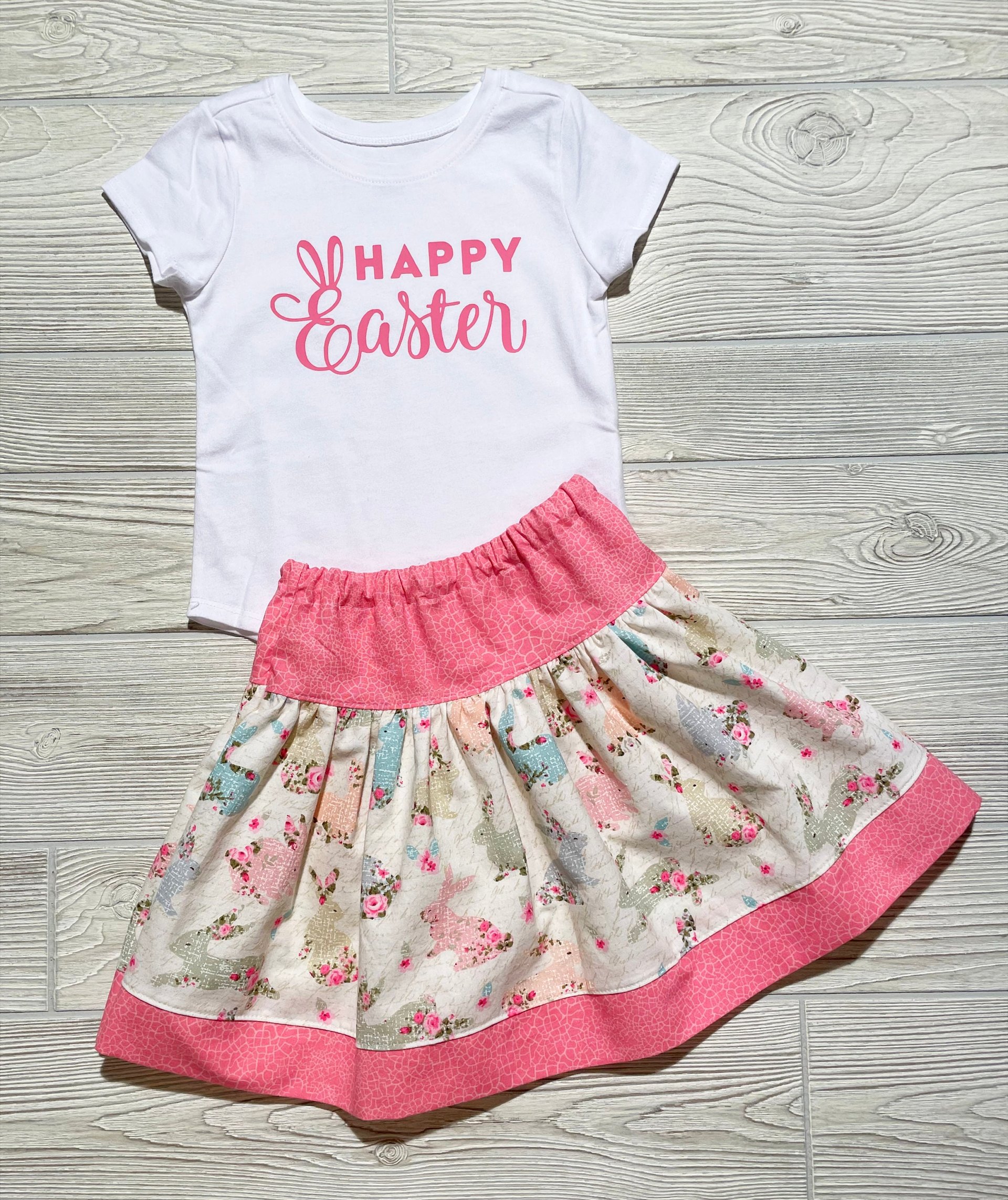 Happy Easter Bunny Skirt Set Holiday Special Occasion Size 2t