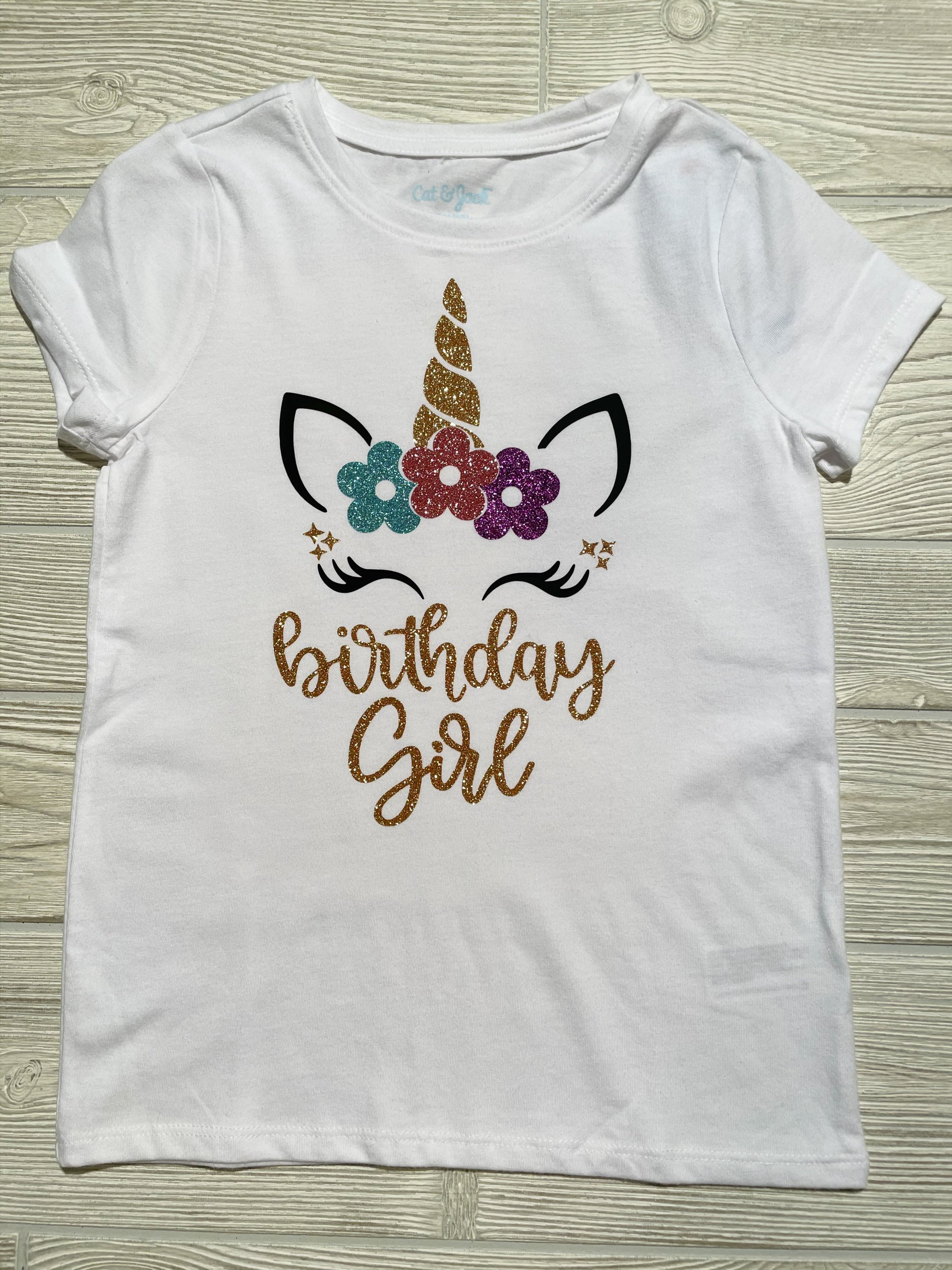Unicorn Birthday Girl Skirt Set size 6