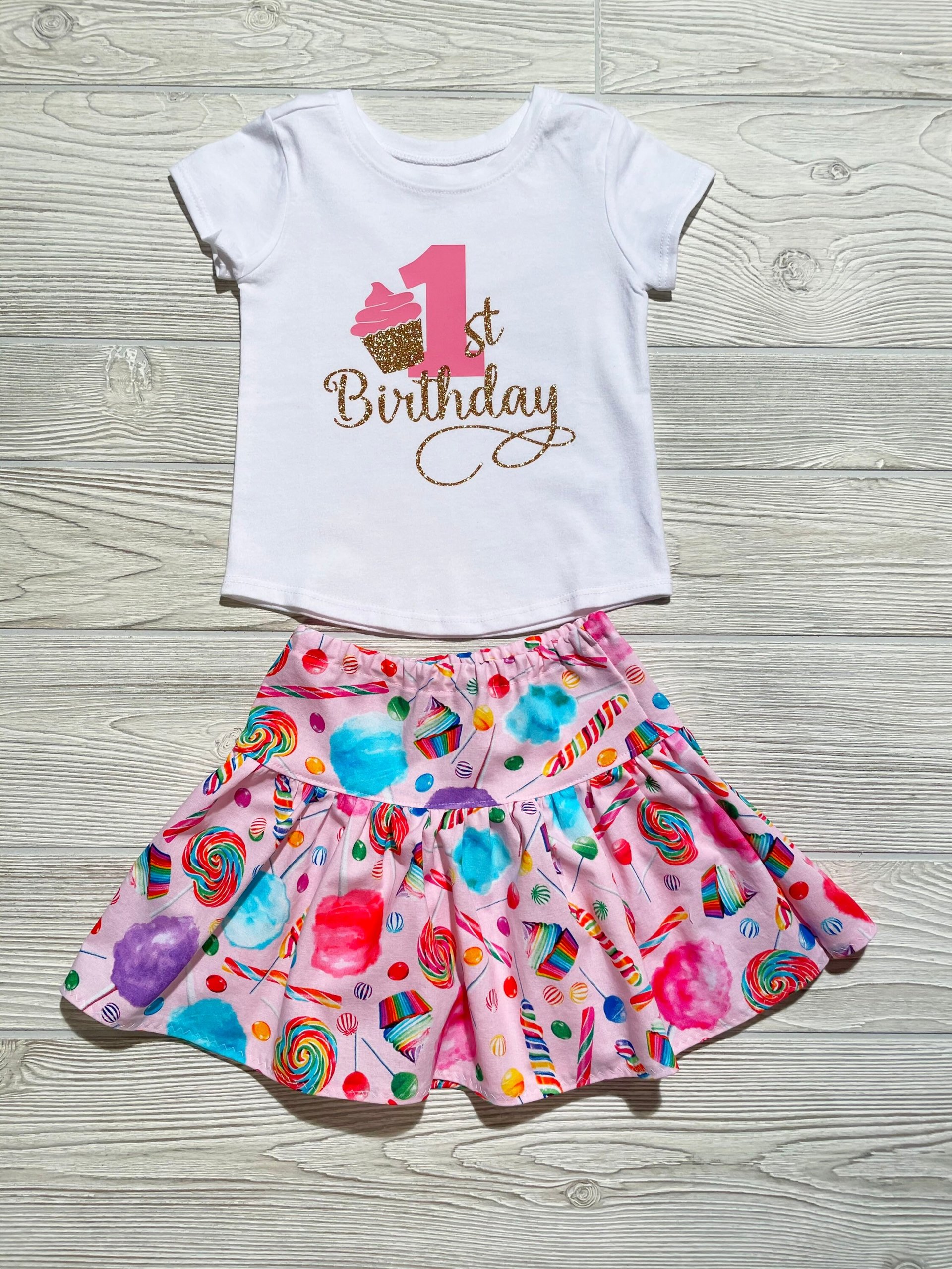 Birthday Cupcake Skirt Set Available for birthday Size 12 month