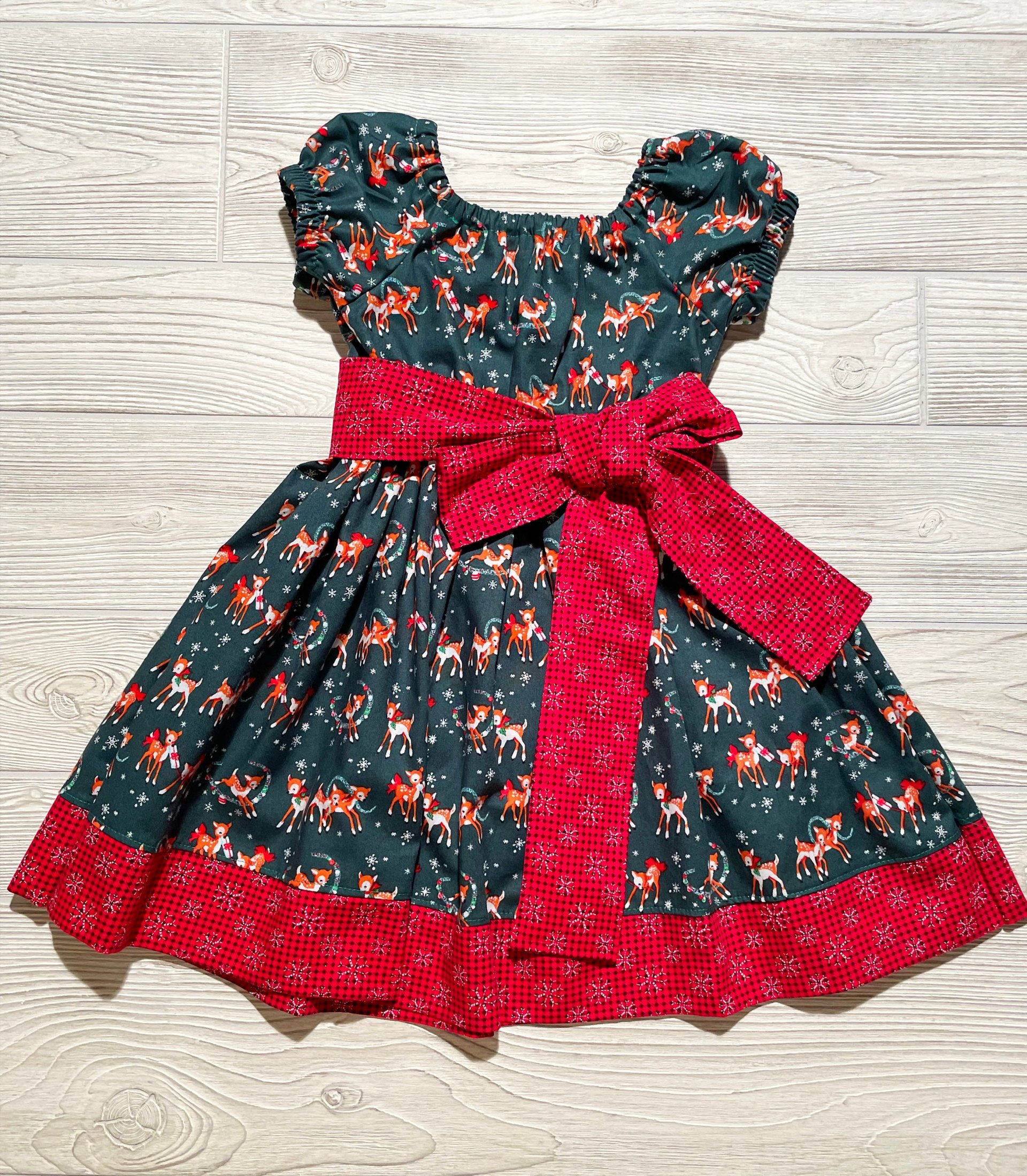 Classic Reindeer, Christmas Dress, Holiday Dress, Rudolph, size 3