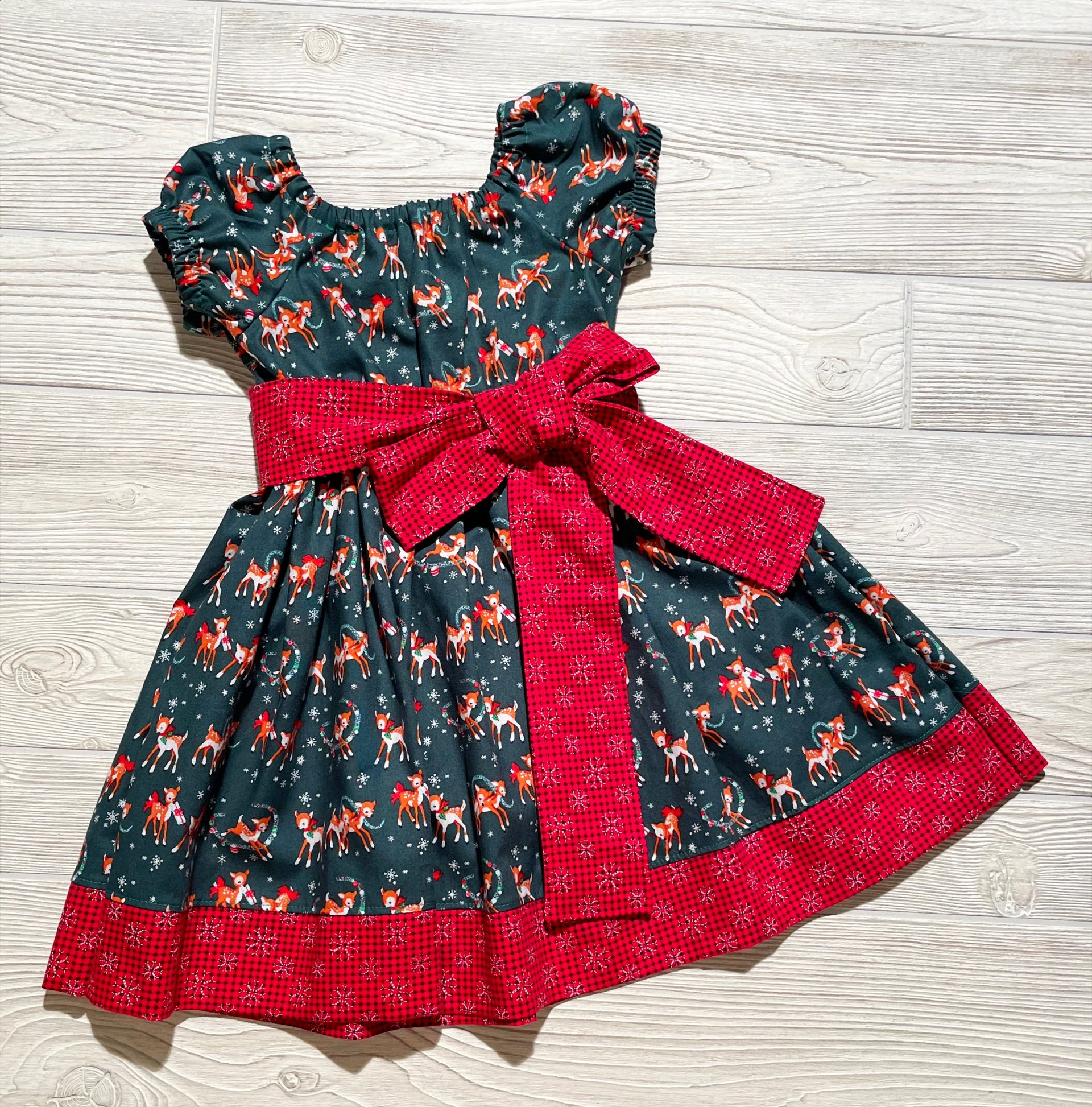 Classic Reindeer, Christmas Dress, Holiday Dress, Rudolph, size 3