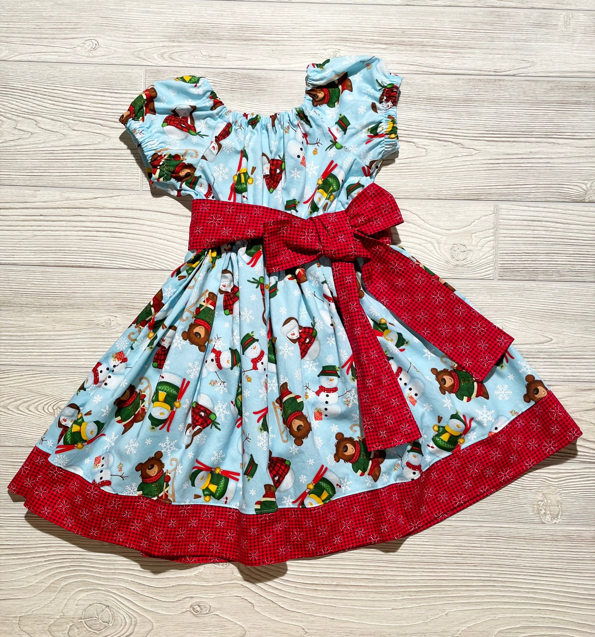 Snowman on Sleds Christmas Dress Size 5