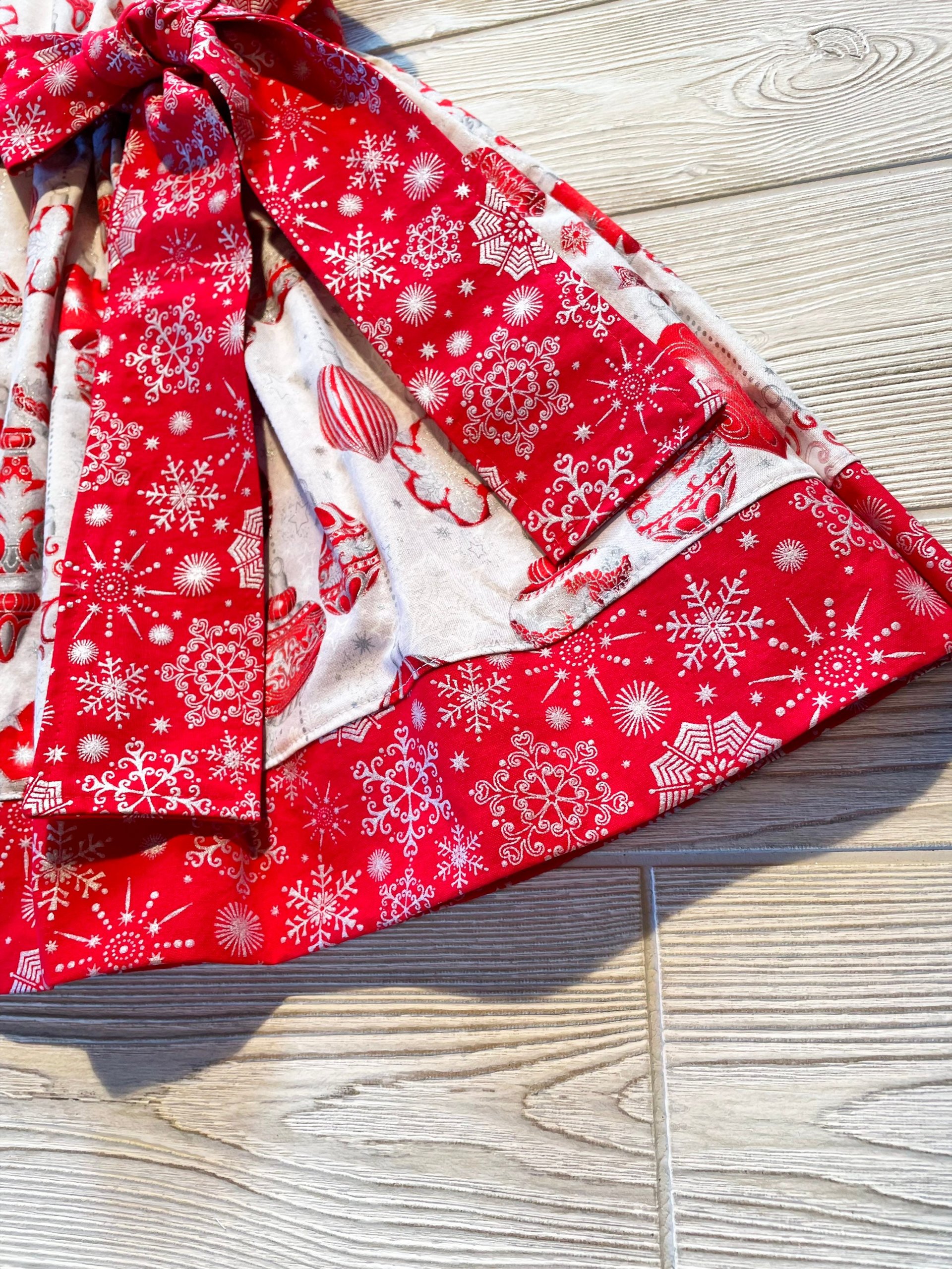 Red and White Christmas Ornaments Dress Size 3