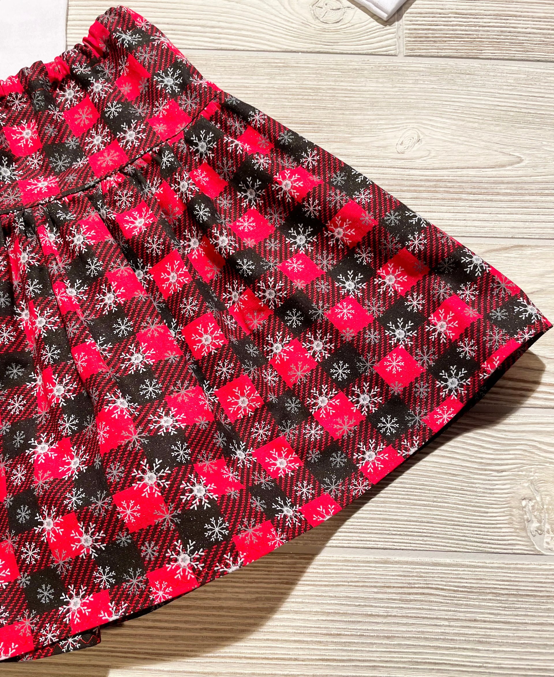 Christmas,  Believe, Ornament,  Skirt Set, Holiday Skirt Set,  Christmas Skirt, Buffalo Plaid Size 4