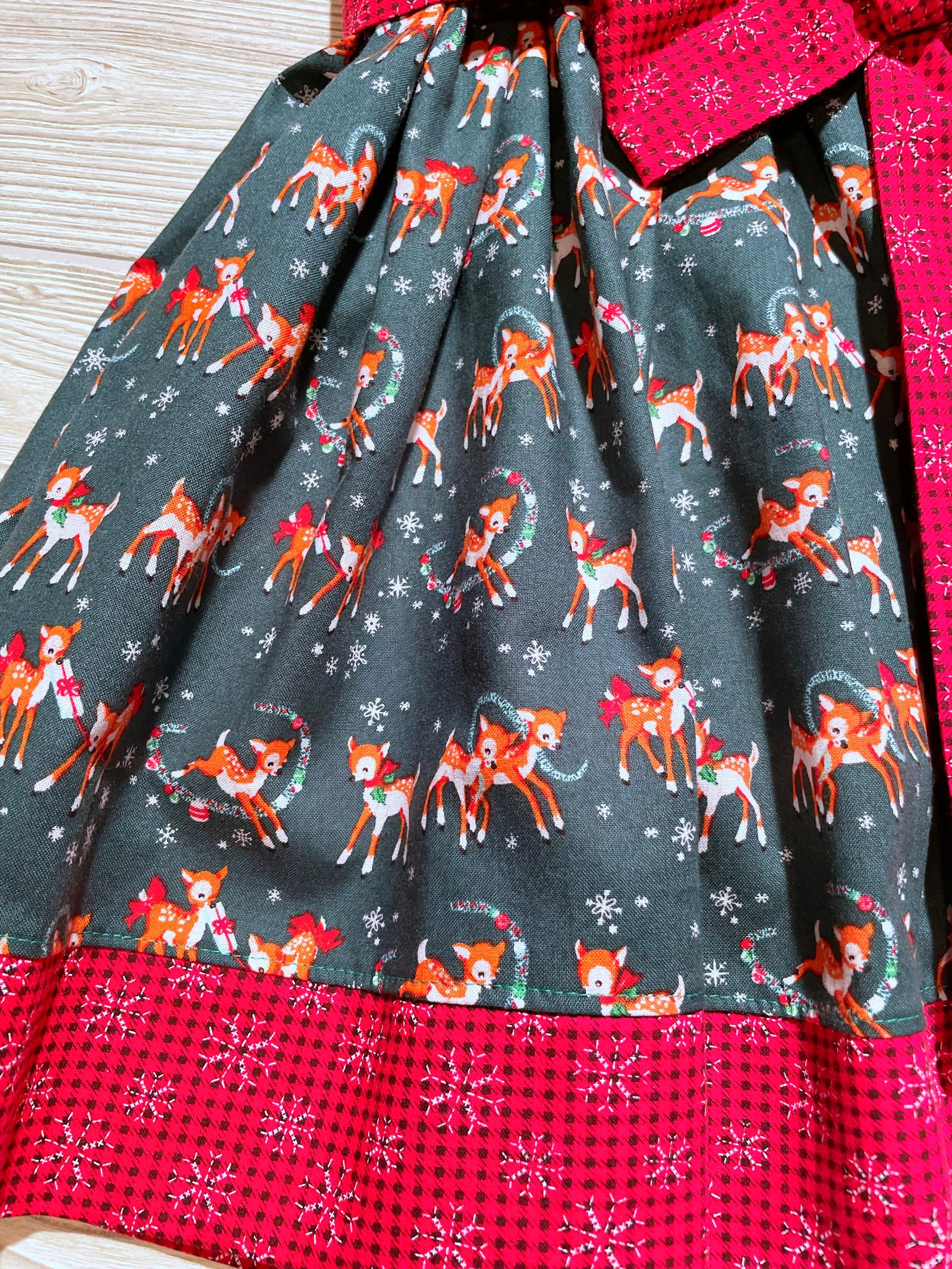 Classic Reindeer, Christmas Dress, Holiday Dress, Rudolph, size 3