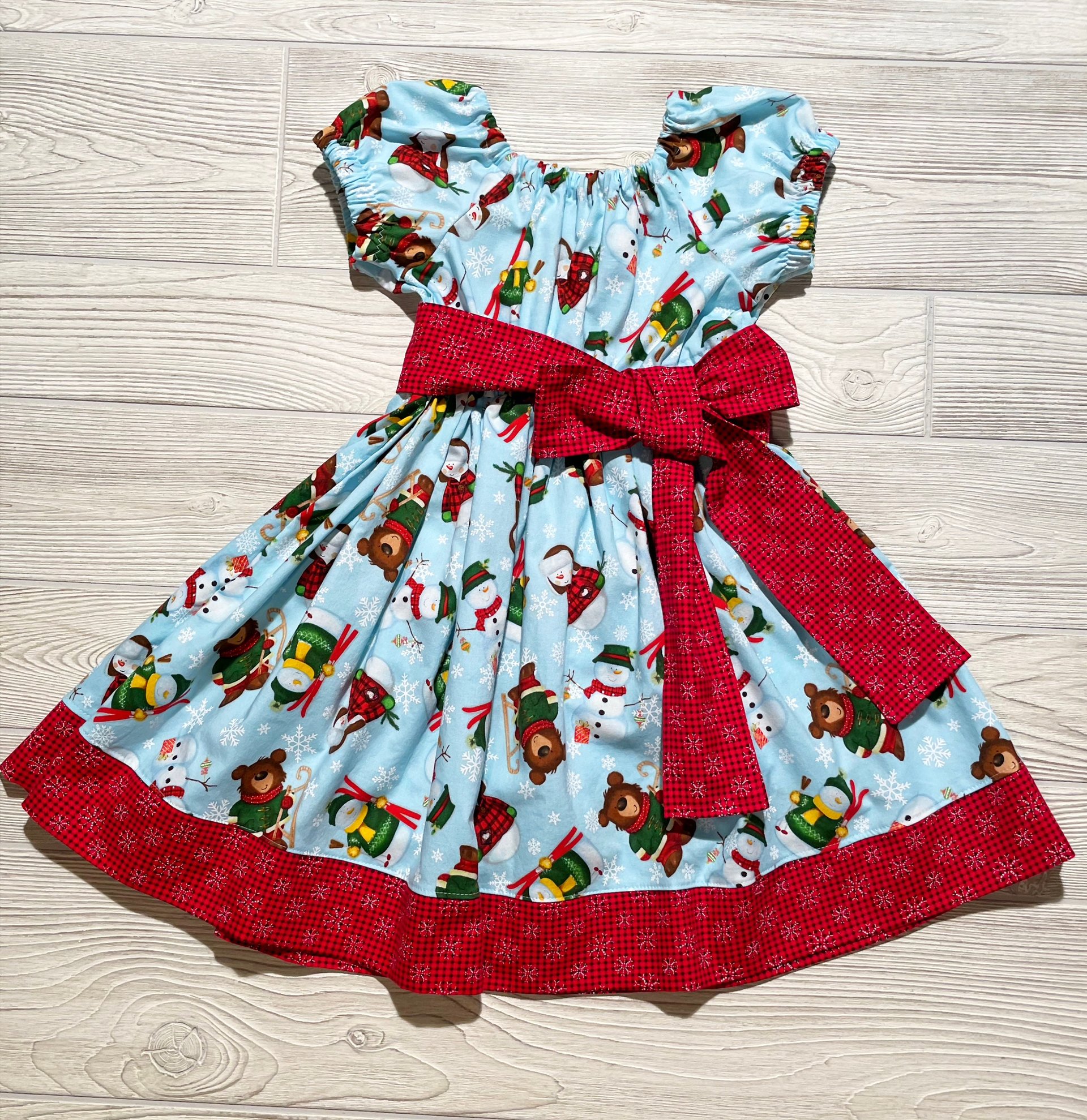 Snowman on Sleds Christmas Dress Size 5