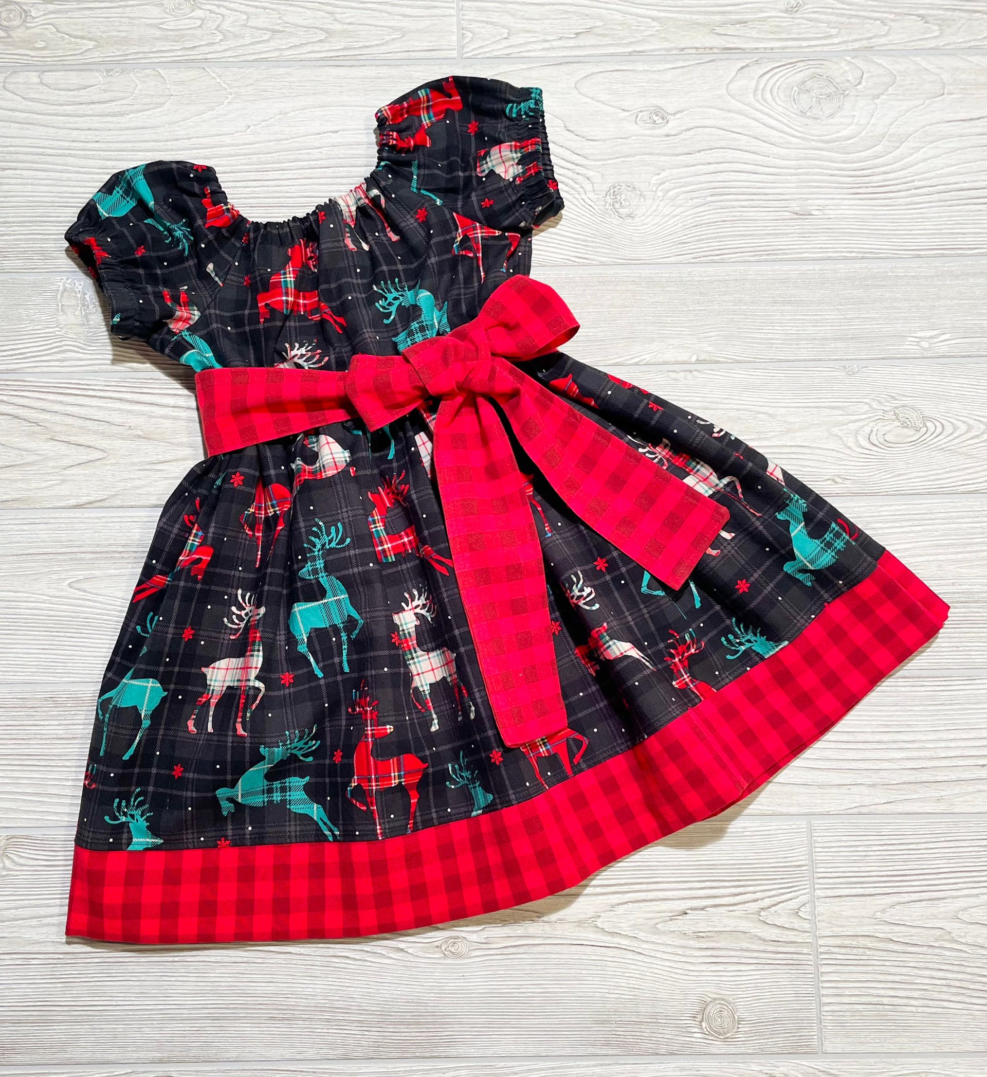 Red Reindeer Christmas Dress, size 4