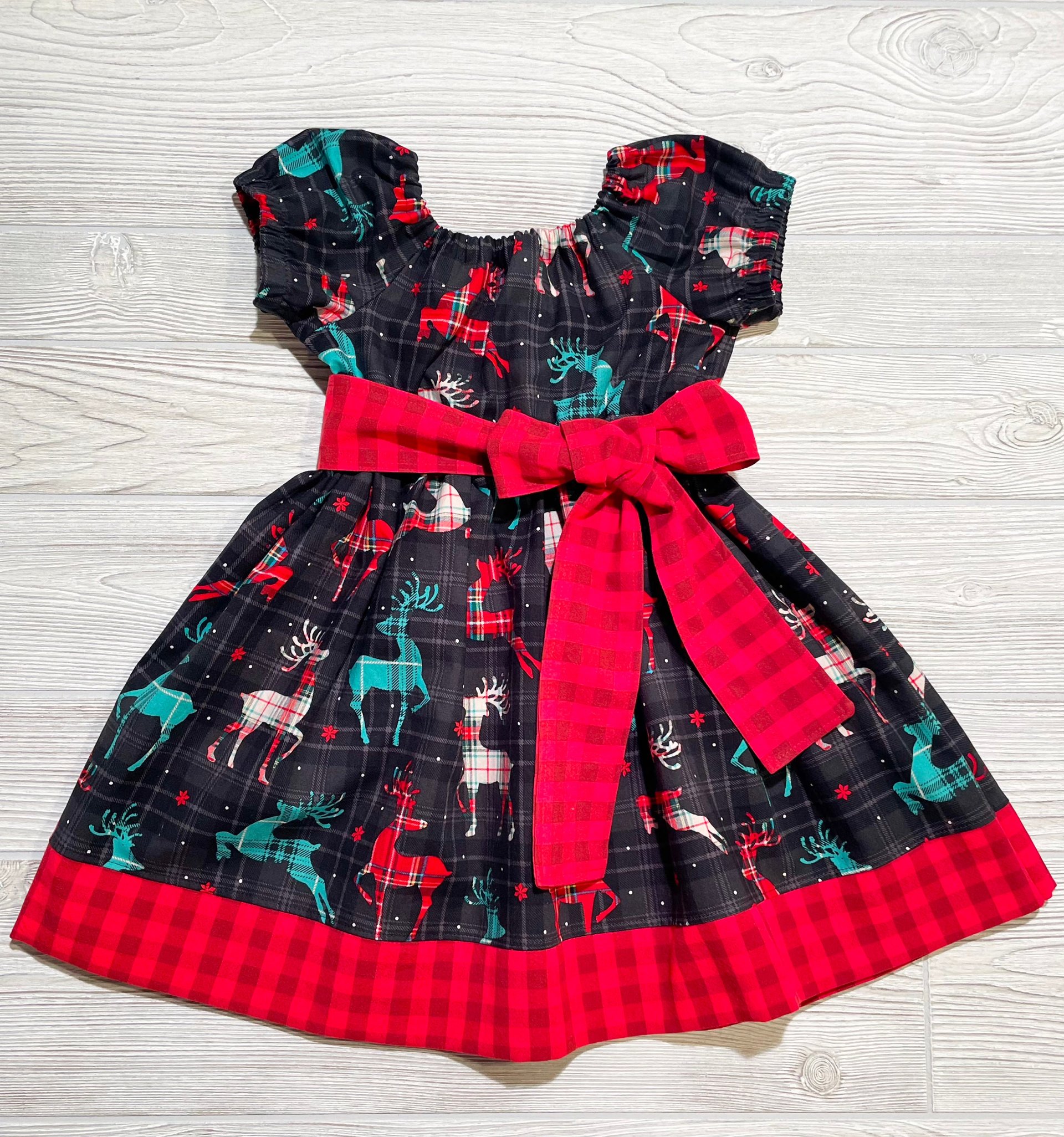 Red Reindeer Christmas Dress, size 4