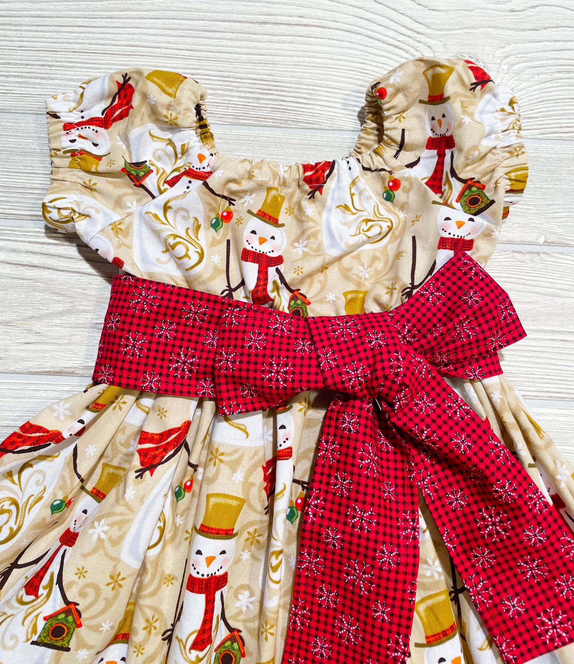 Christmas Dress, Snowman Dress, Fancy Dress, Party Dress, Holiday Dress, Size 2