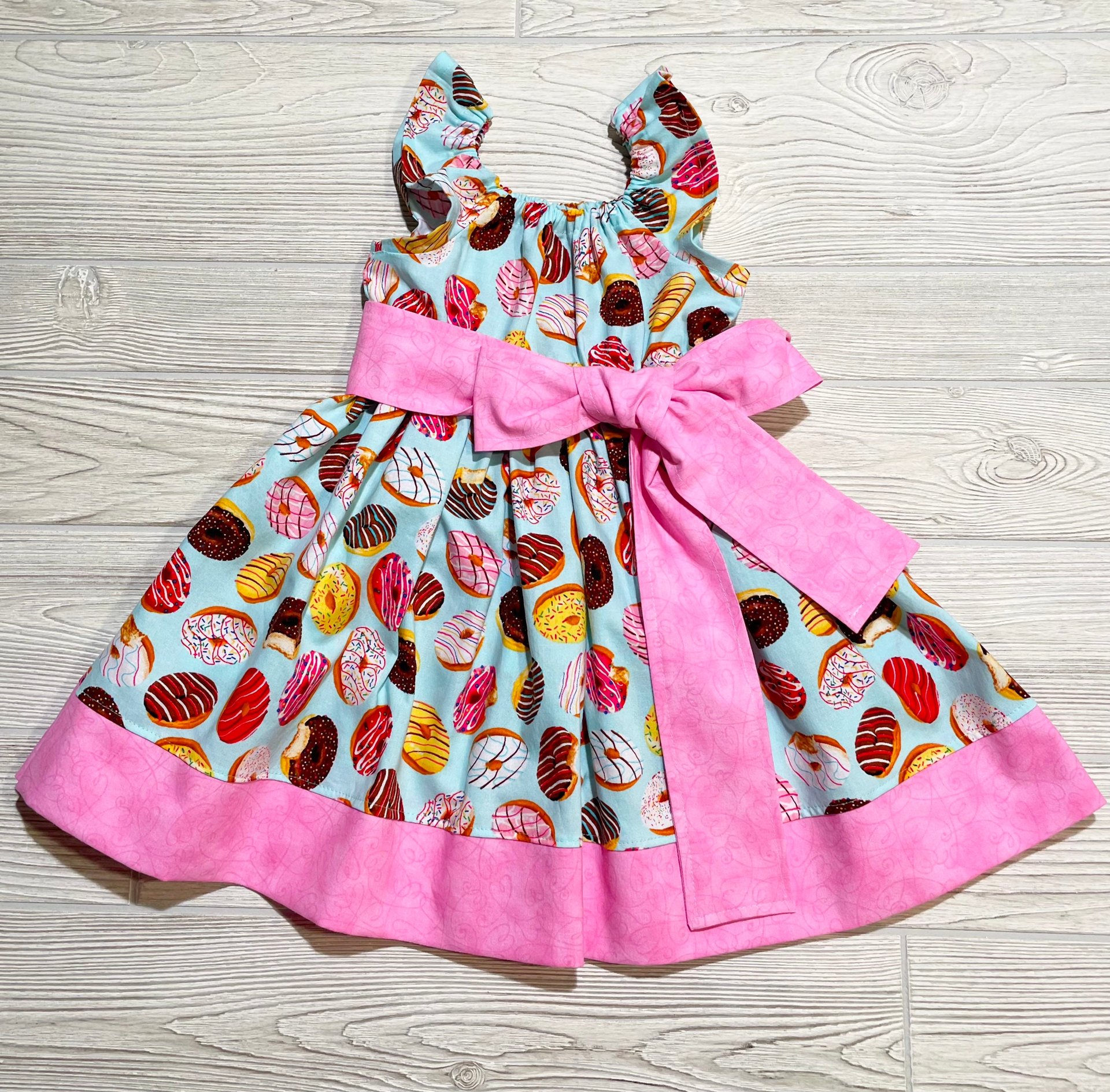 Peasant Style Dress, Donut Fabric, Donut Dress, Donut theme party, Birthday party dress, Easter Dress