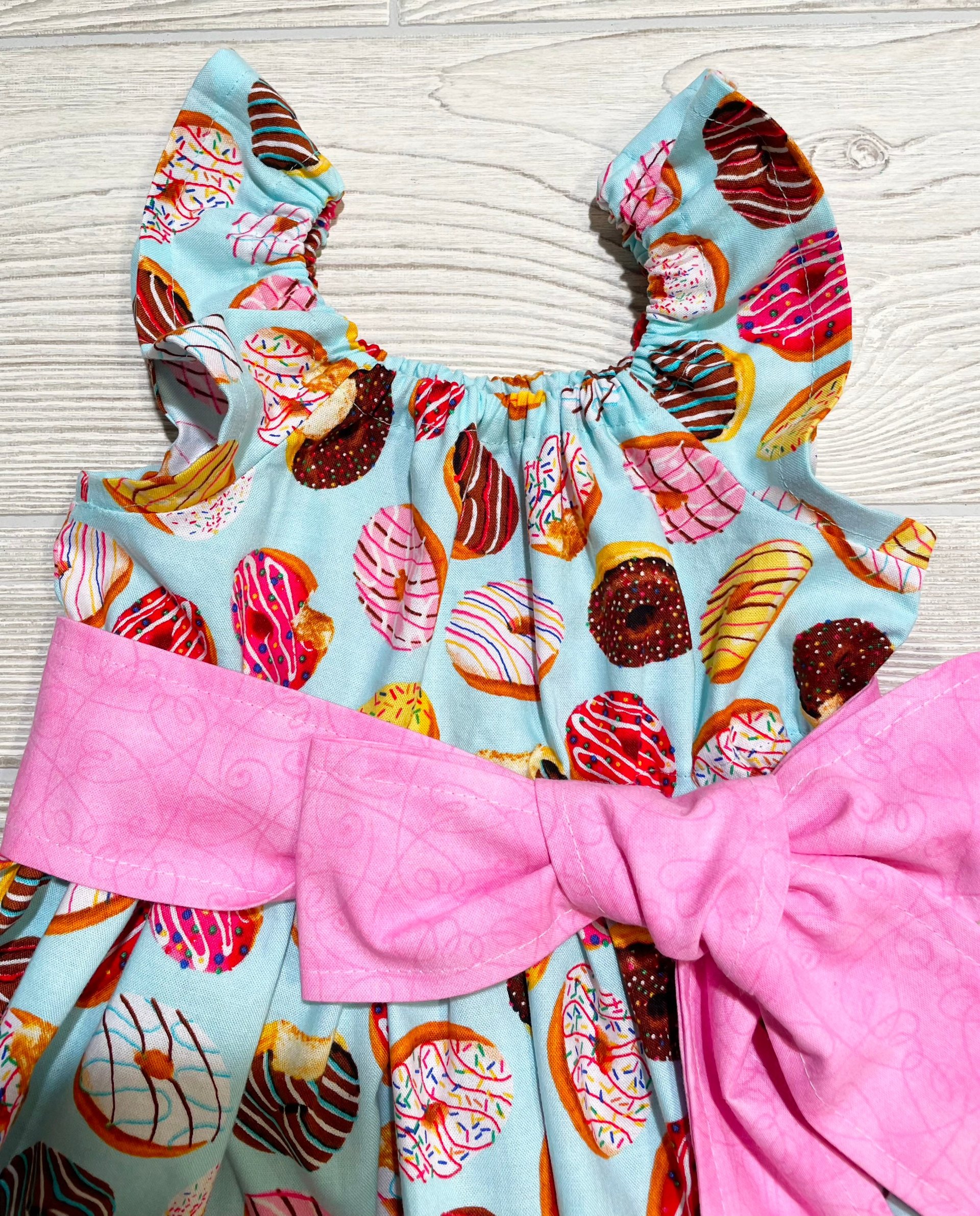 Peasant Style Dress, Donut Fabric, Donut Dress, Donut theme party, Birthday party dress, Easter Dress