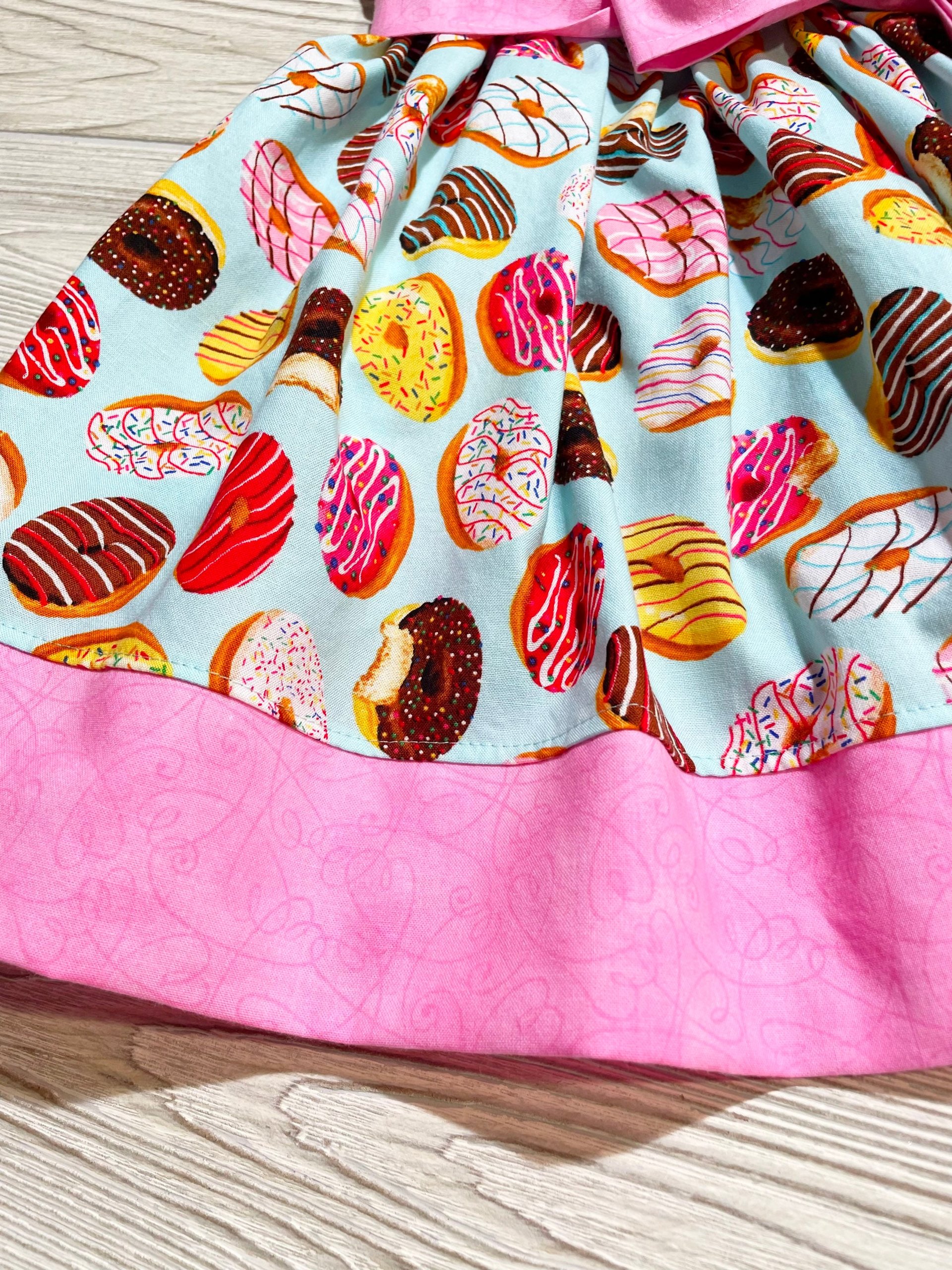Peasant Style Dress, Donut Fabric, Donut Dress, Donut theme party, Birthday party dress, Easter Dress
