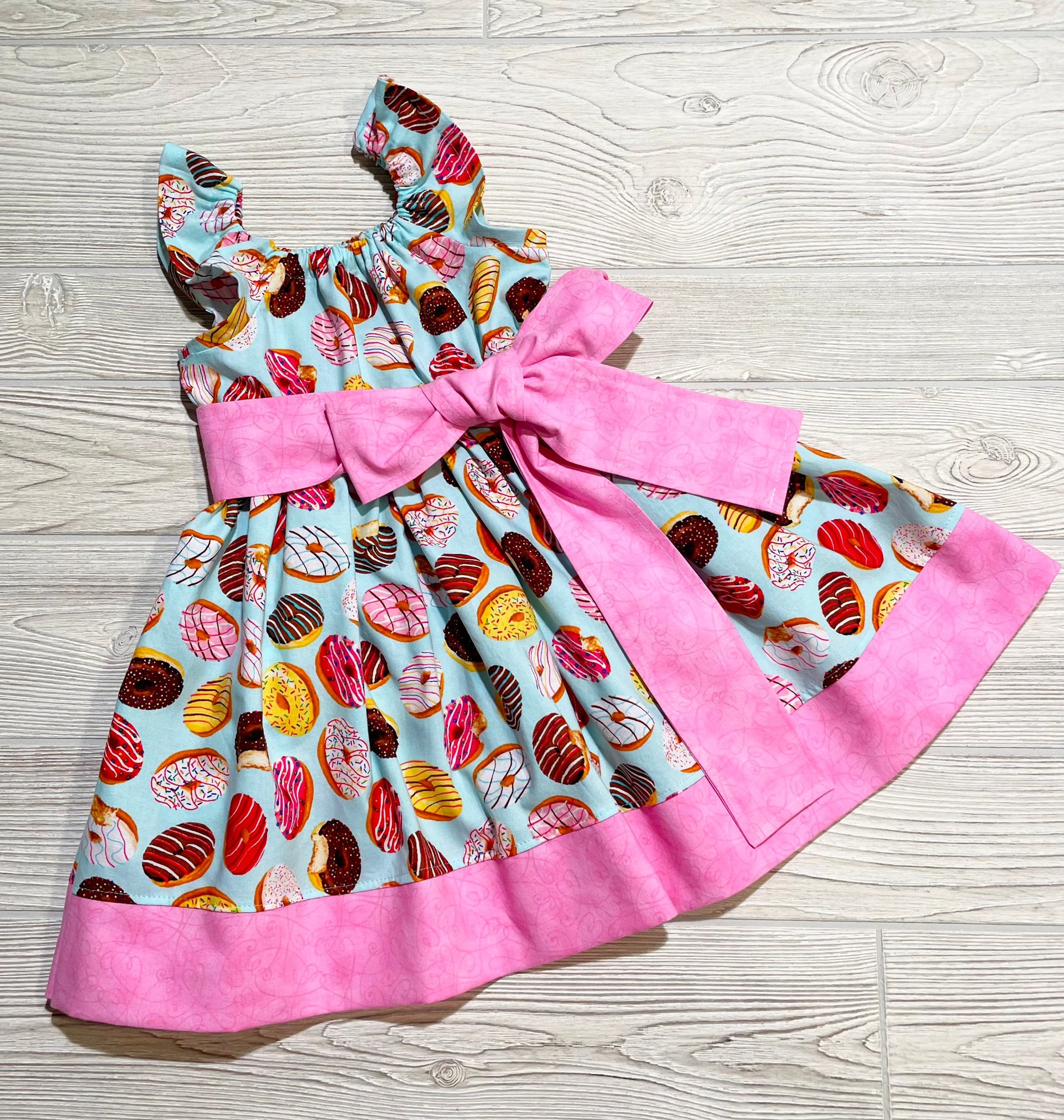 Peasant Style Dress, Donut Fabric, Donut Dress, Donut theme party, Birthday party dress, Easter Dress