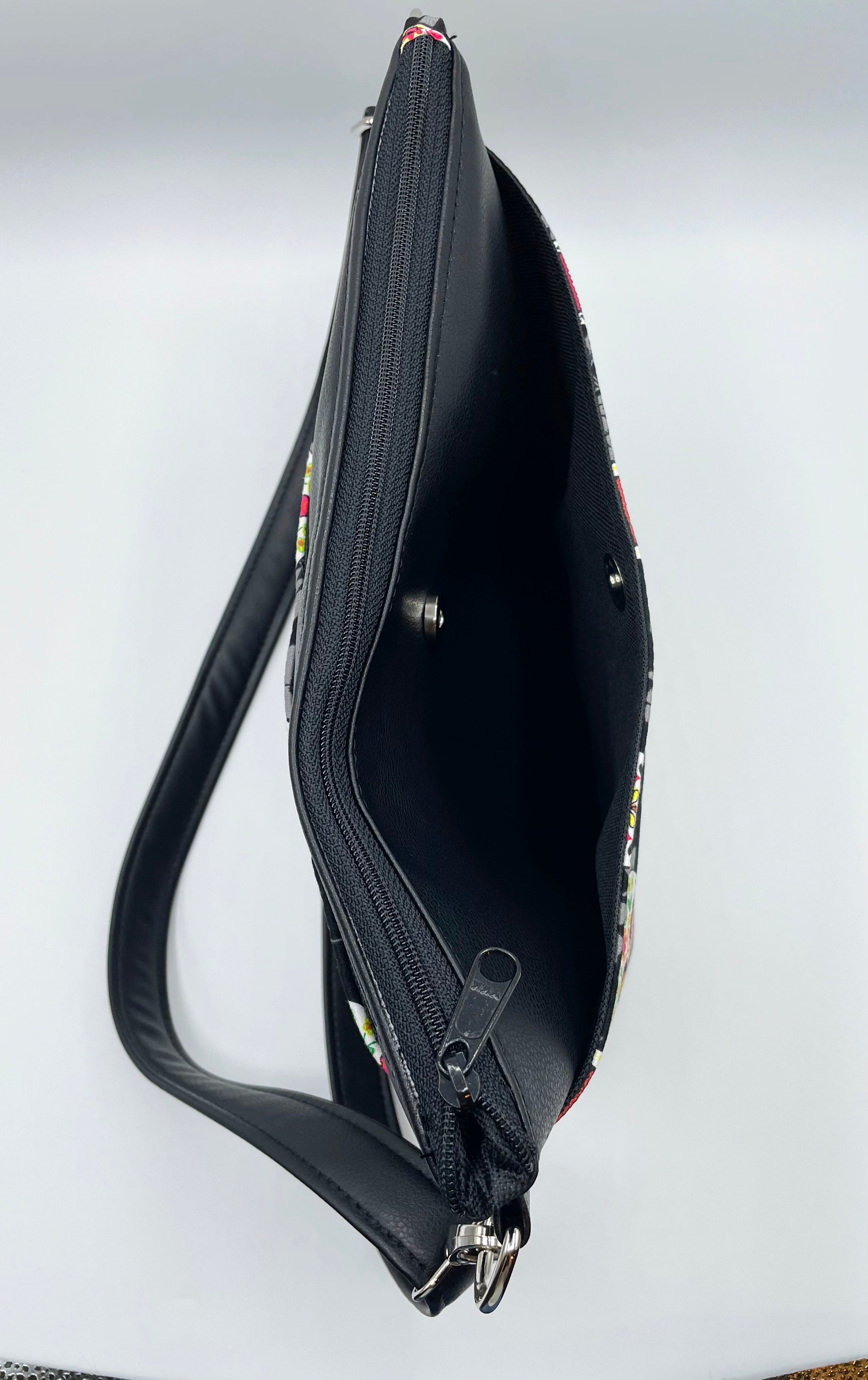 Halloween Bag, Crossbody bag, Christmas gift for her, Black Faux Leather, Queen Bag