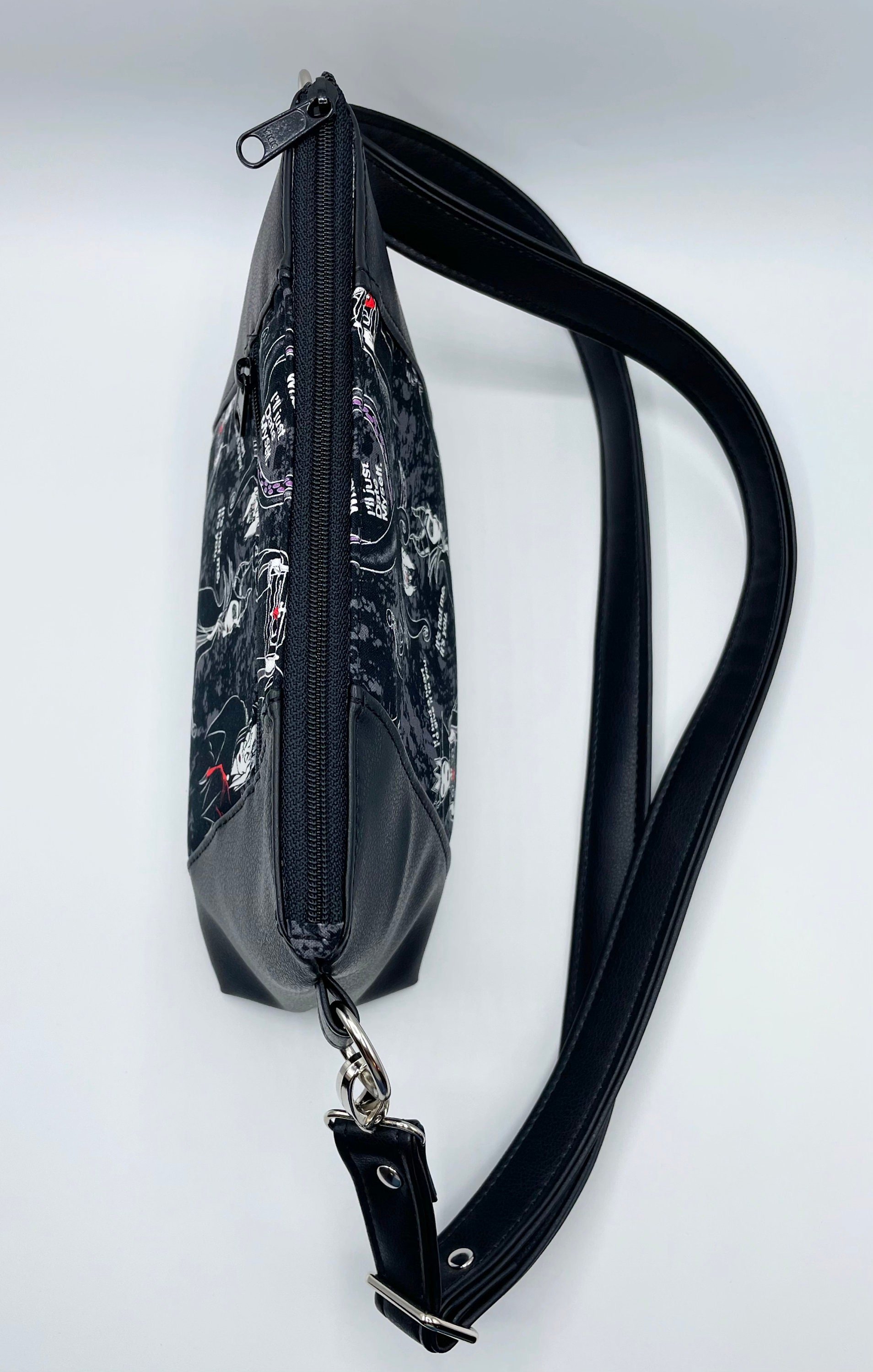 Halloween Bag, Crossbody bag, Christmas gift for her, Black Faux Leather, Queen Bag