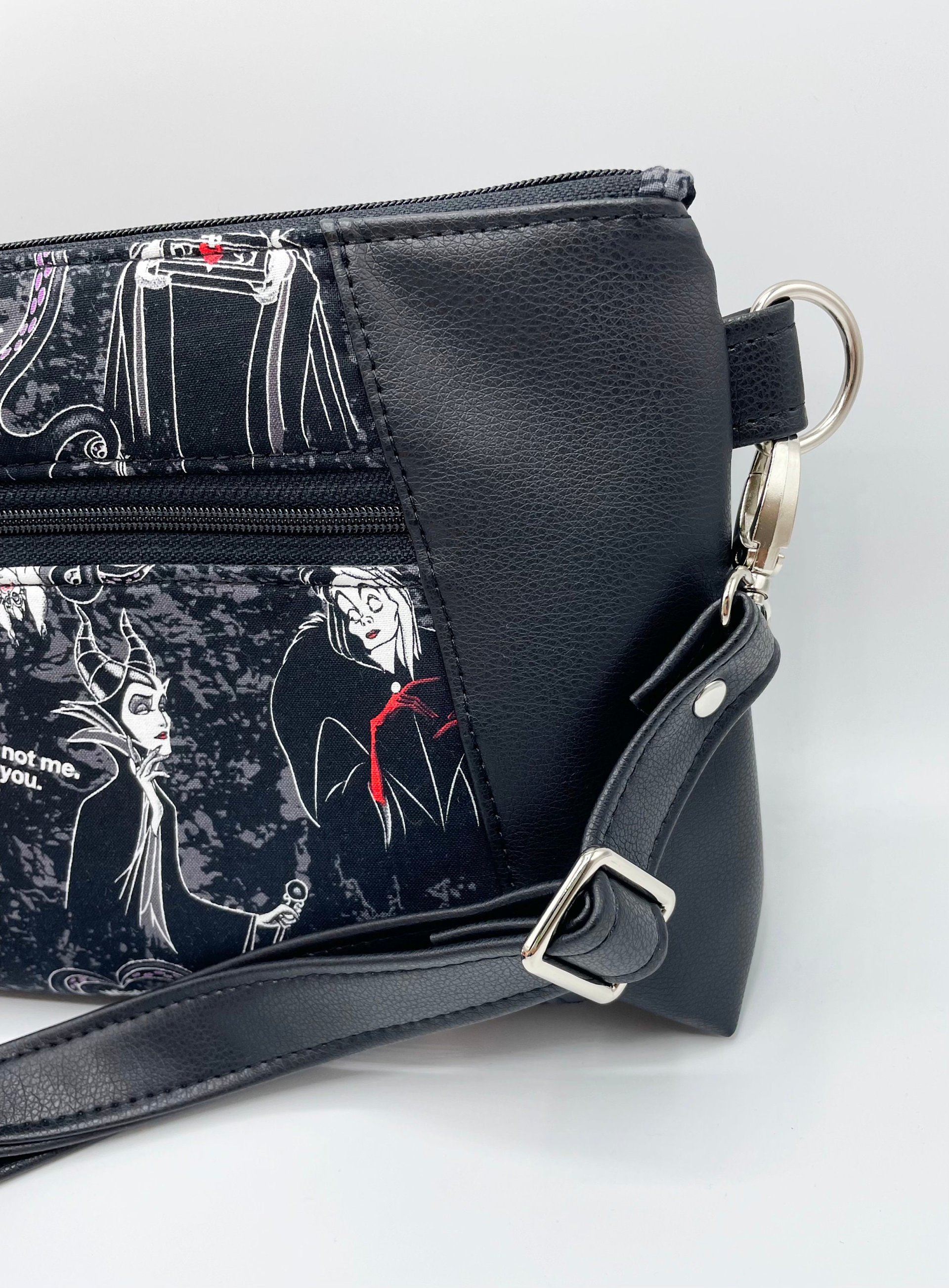 Halloween Bag, Crossbody bag, Christmas gift for her, Black Faux Leather, Queen Bag