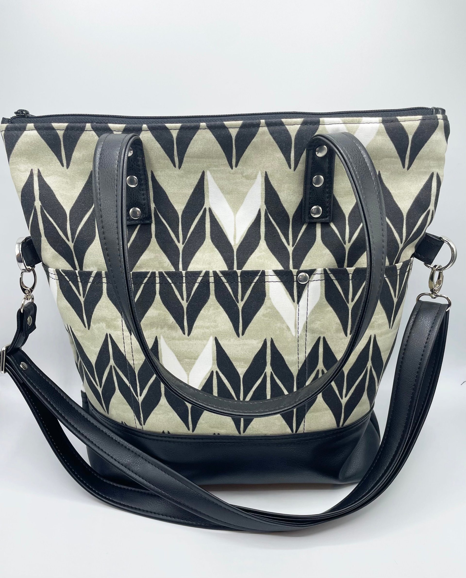 Large Tote Bag, Tote Bag with Pockets, Convertible Tote Bag, Large Purse